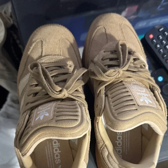Adidas Samba XLG Sneakers in Tan and Cream - Picture 7 of 8